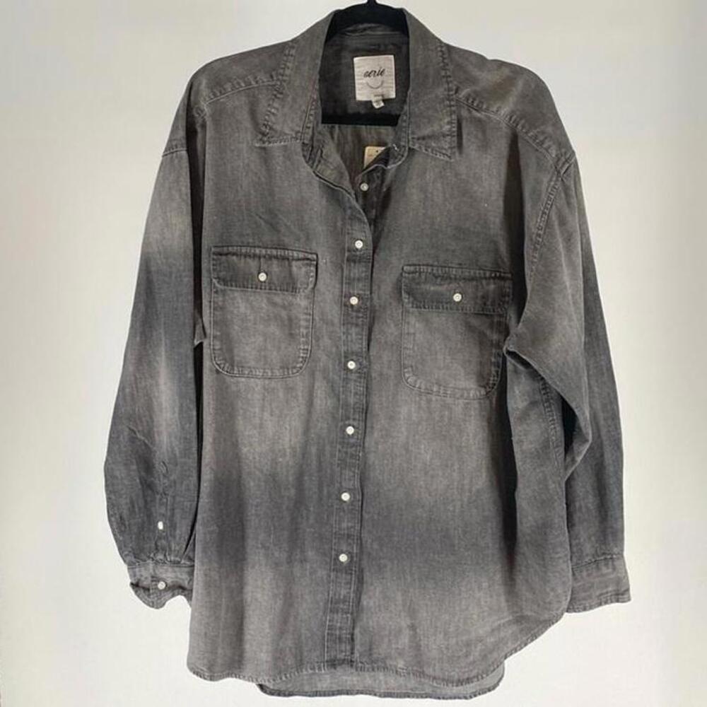 Vintage Denim Button-Up Shirt - Gray Wash